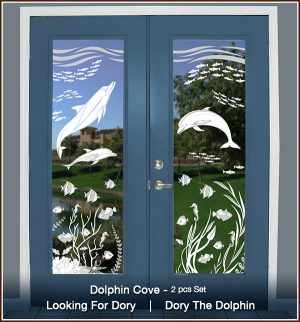 Two French doors with Dolphin Cove Clear set